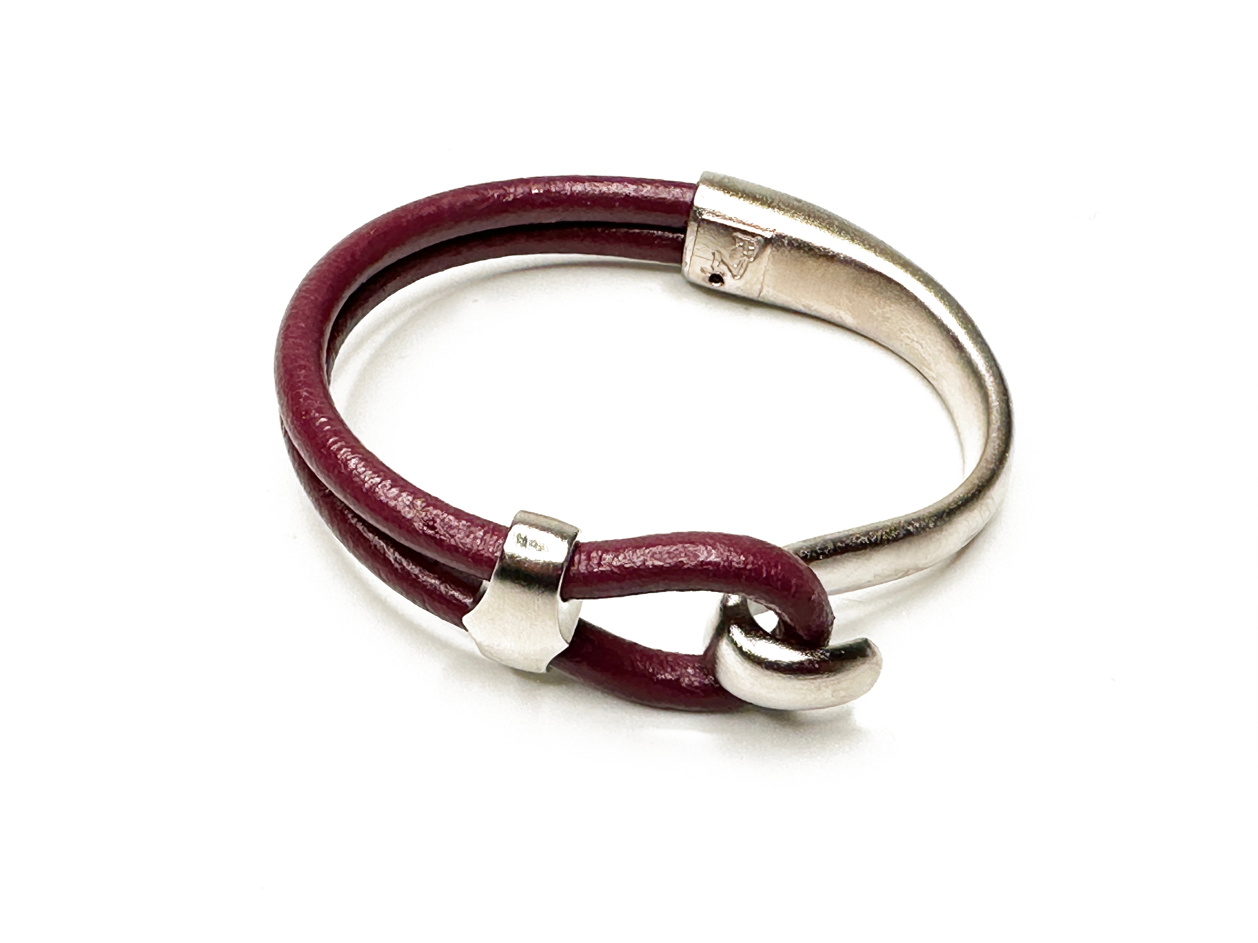 ADA Collection Gold-Plated Hook & Leather Bracelet –
