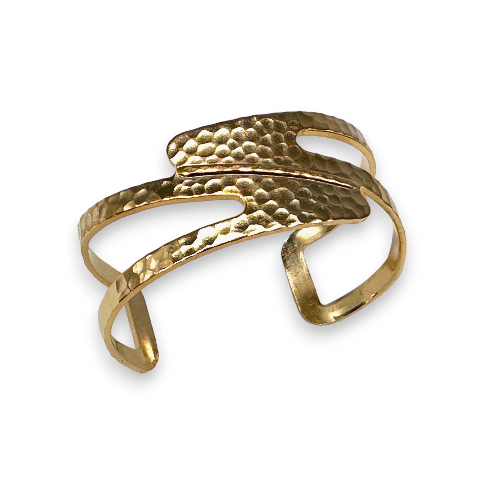 Cutout Overlap Hammered Cuff Bracelet