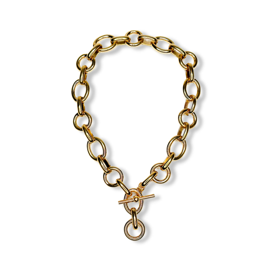 Oval and Round Chain Necklace