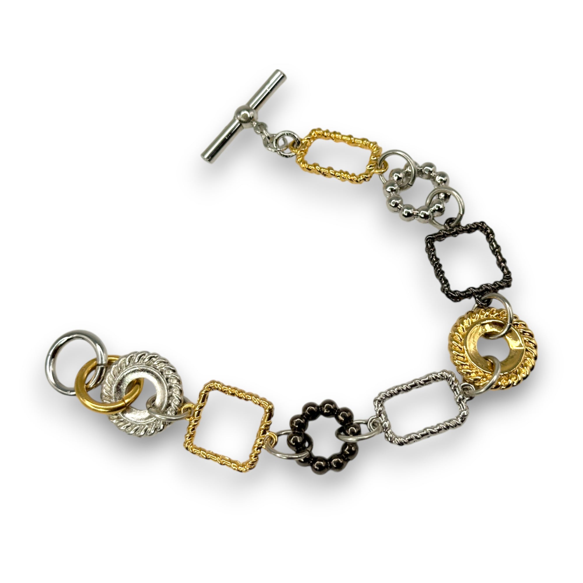 Geometric Circle Square Rectangle Bracelet