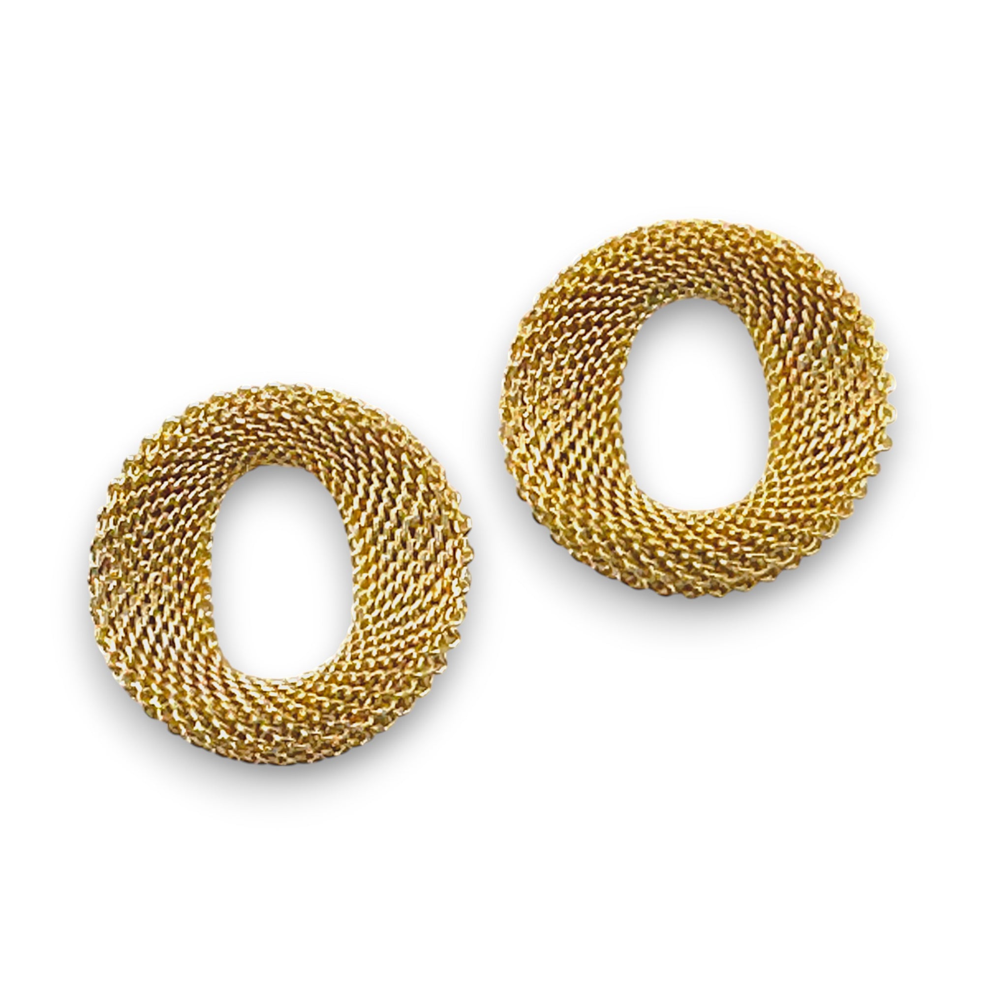 Large Contoured Oval Mesh Earrings