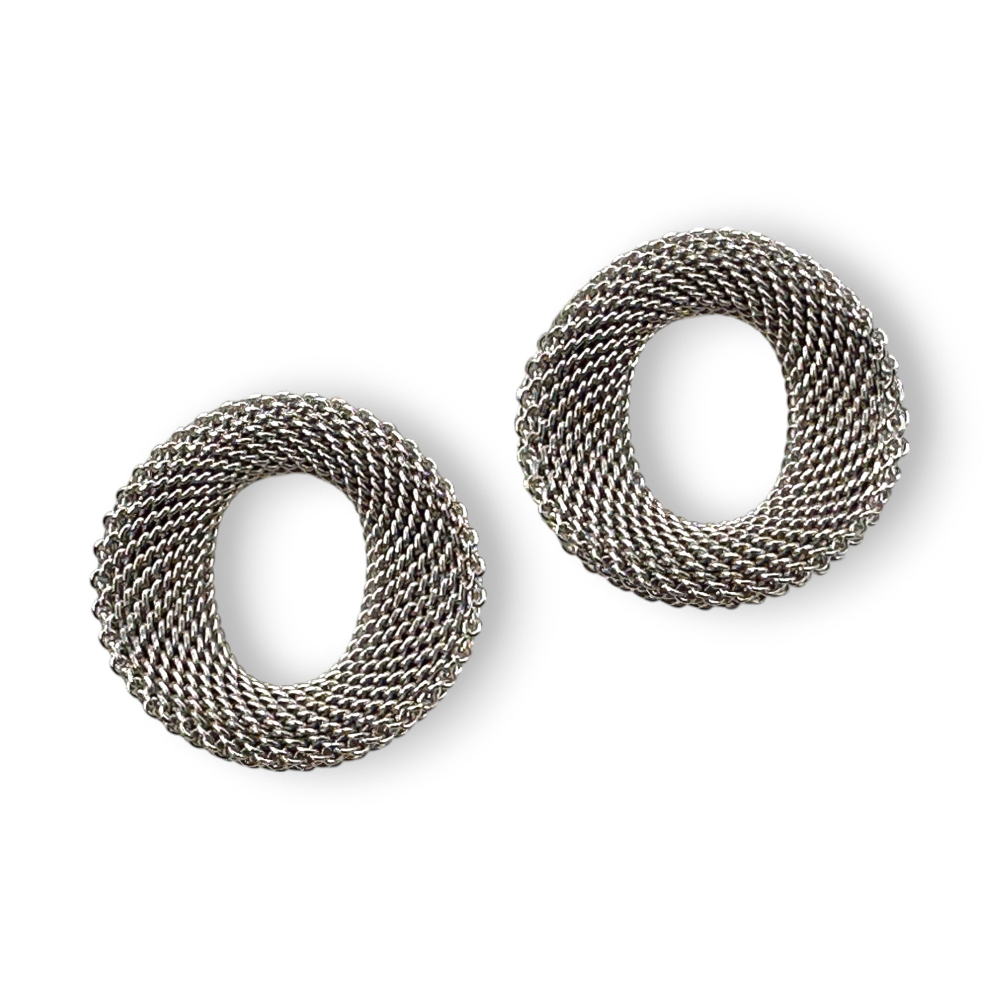 Large Contoured Oval Mesh Earrings