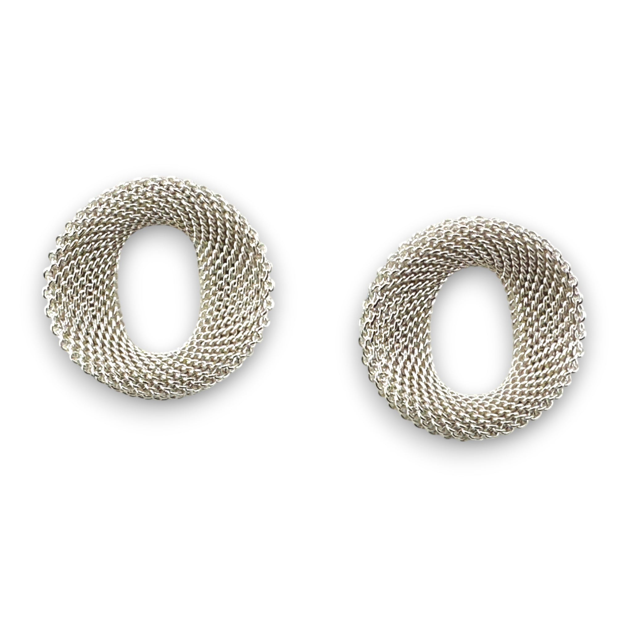 Large Contoured Oval Mesh Earrings