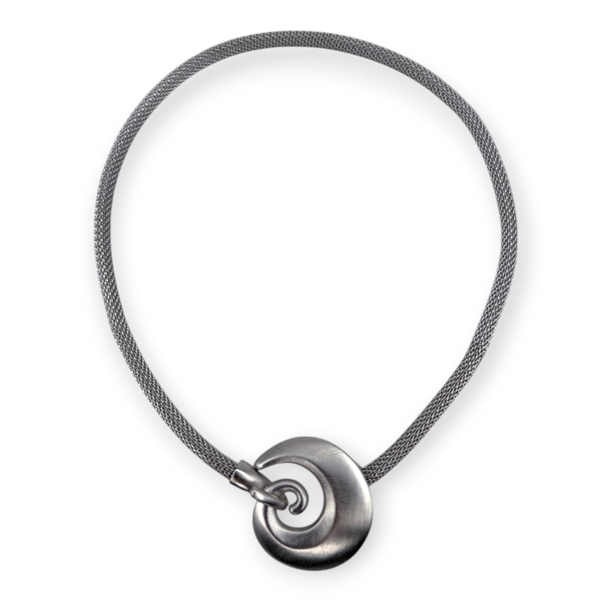 Mesh Necklace with Spiral Hook Clasp