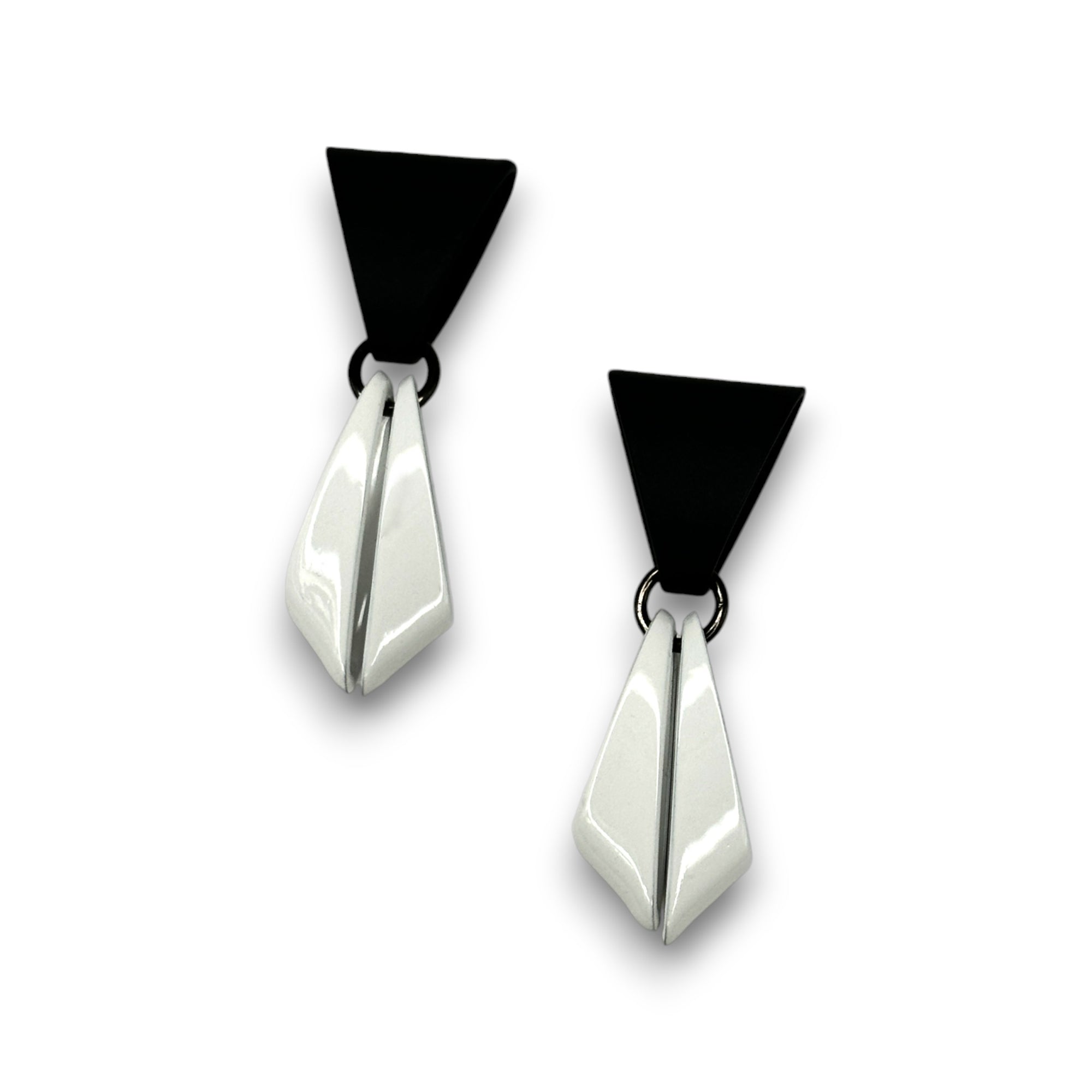 Geometric Drop Enamel Earrings