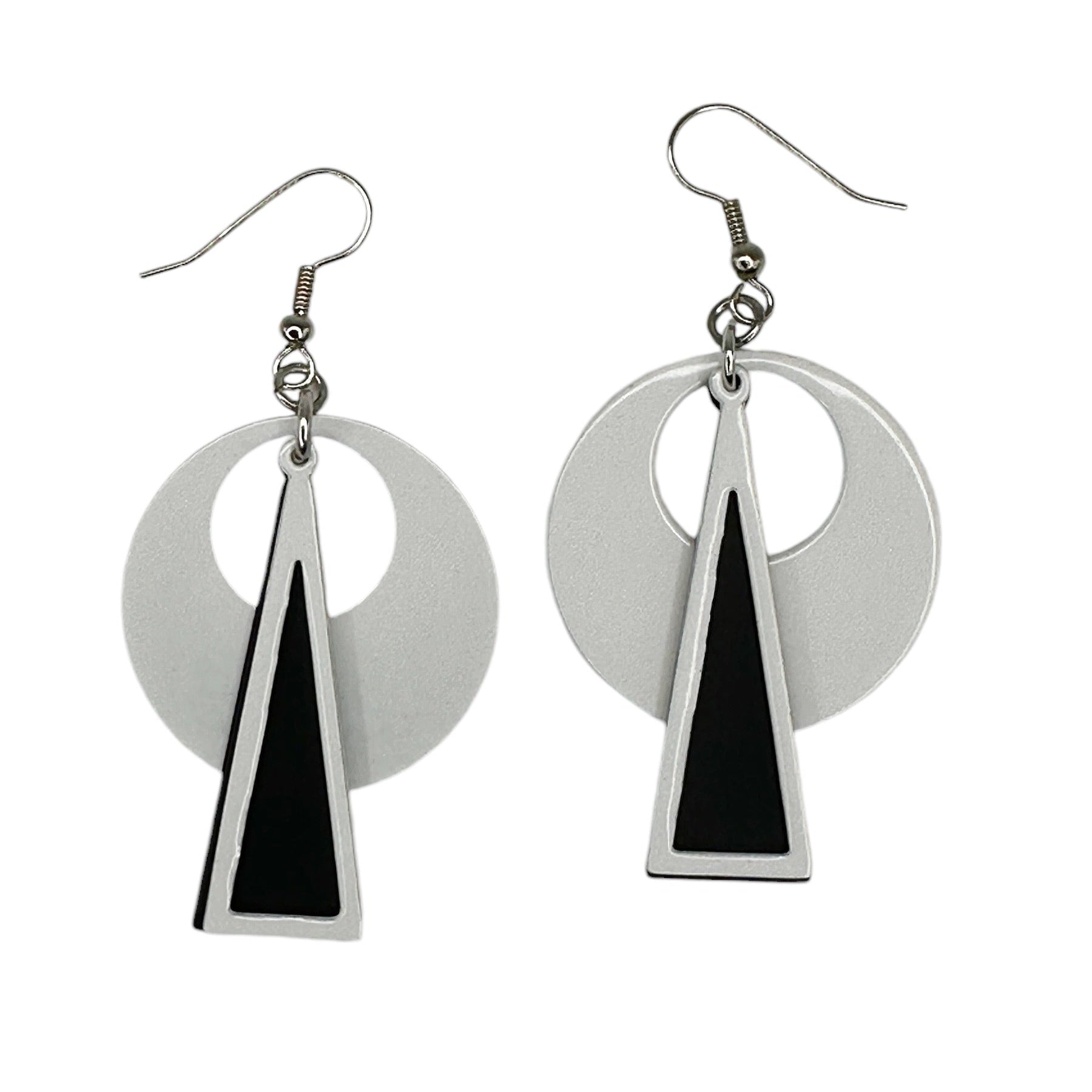 Mod Circle Triangle Earrings