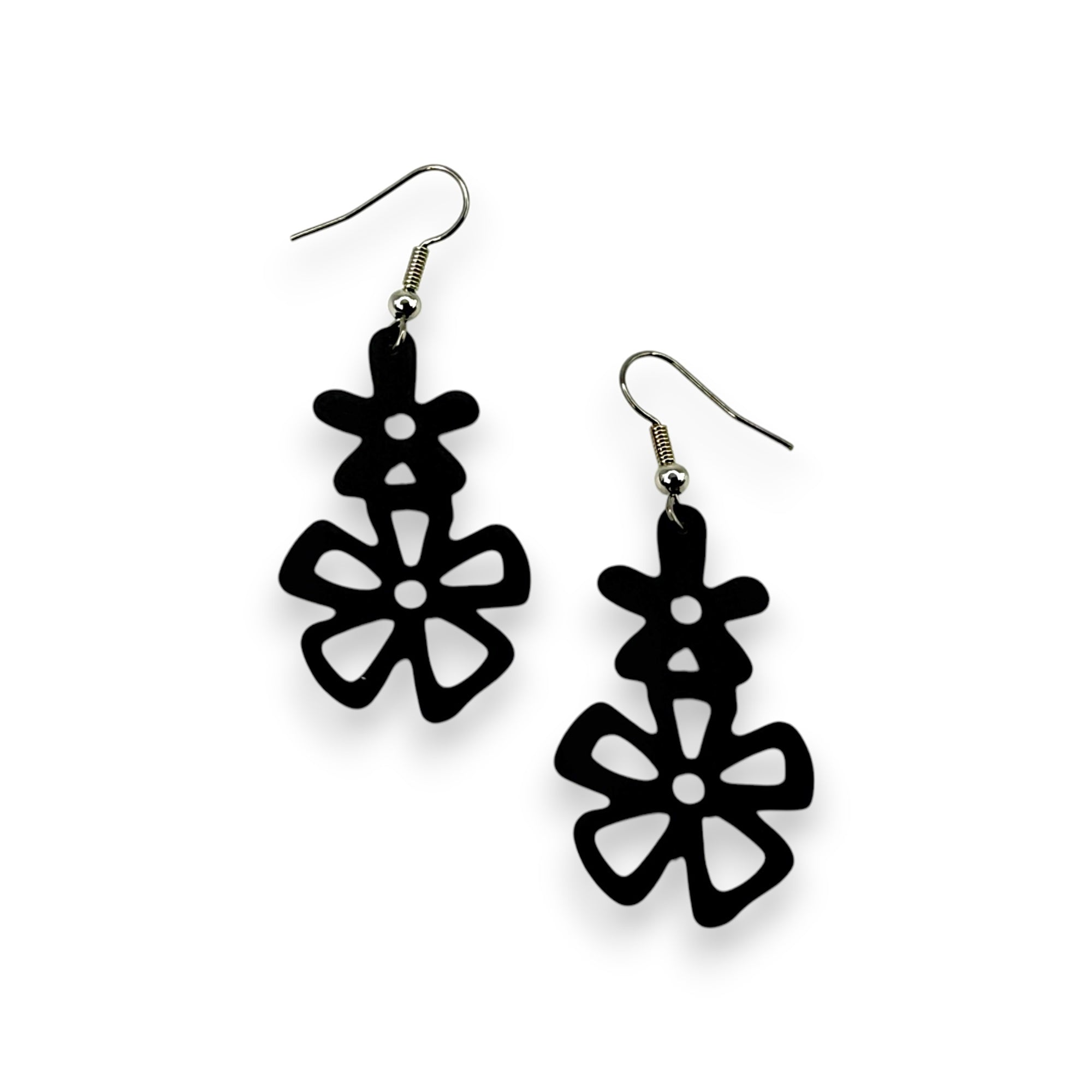 Double Flower Drop Earrings