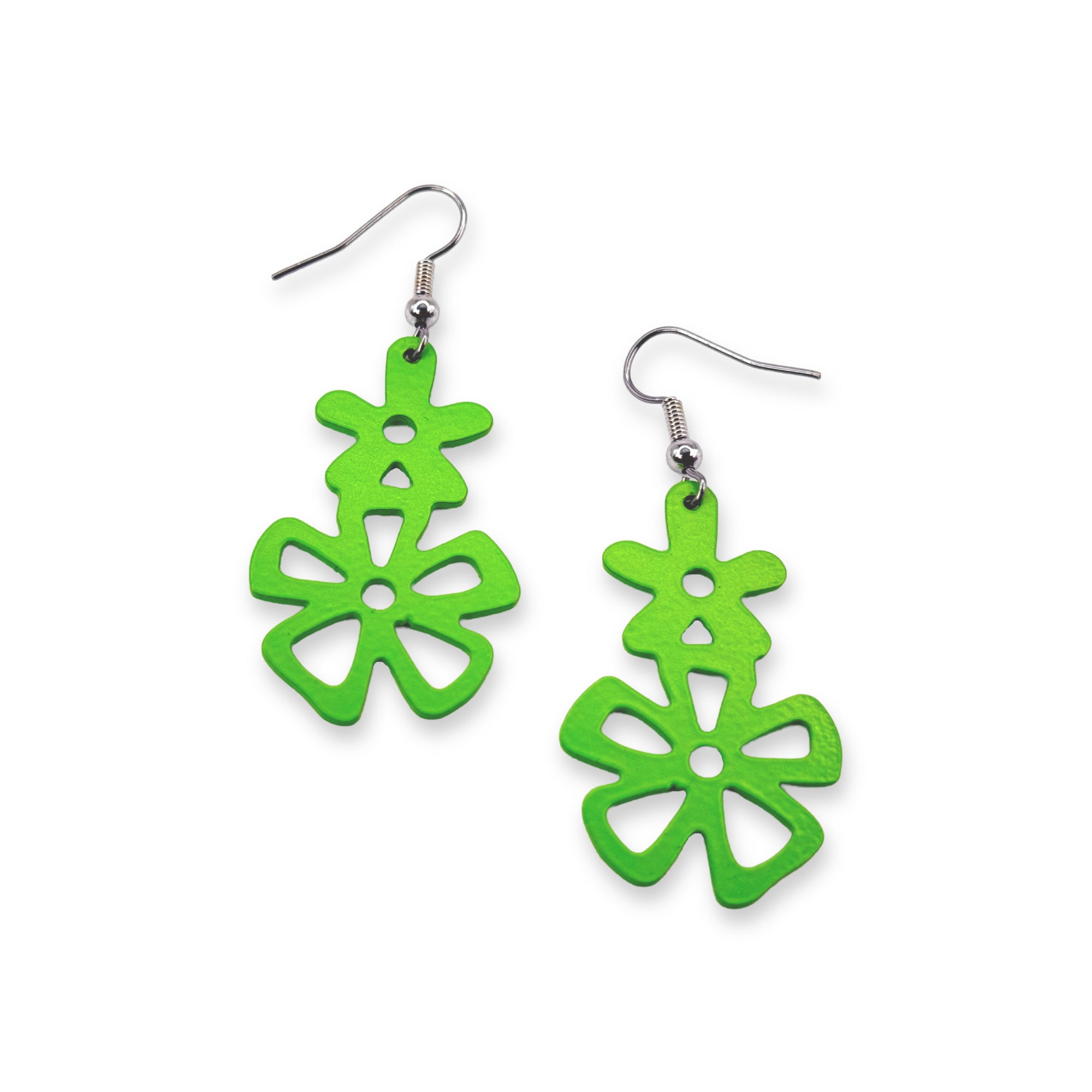 Double Flower Drop Earrings