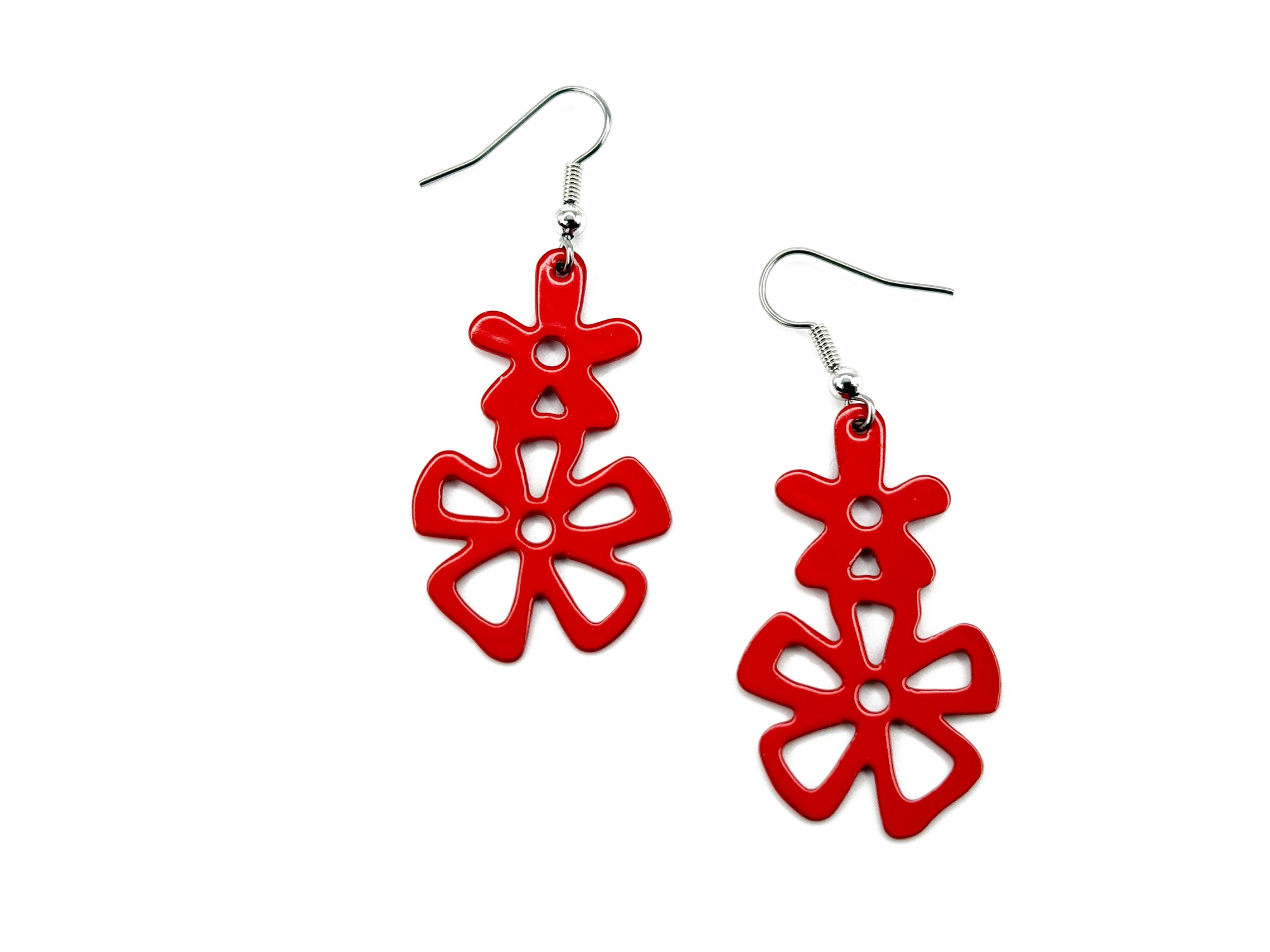 Double Flower Drop Earrings