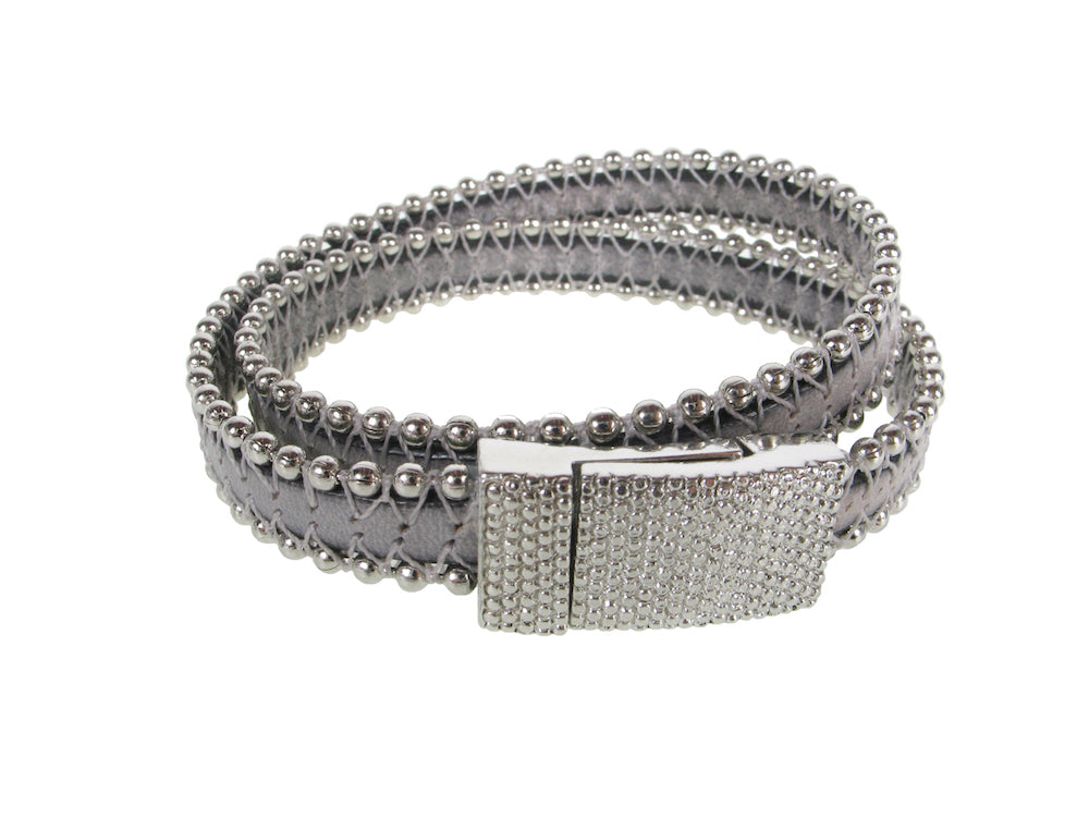 Multi Strand Leather Wrap Bracelet | Erica Zap Designs Brown | Brass Clasp
