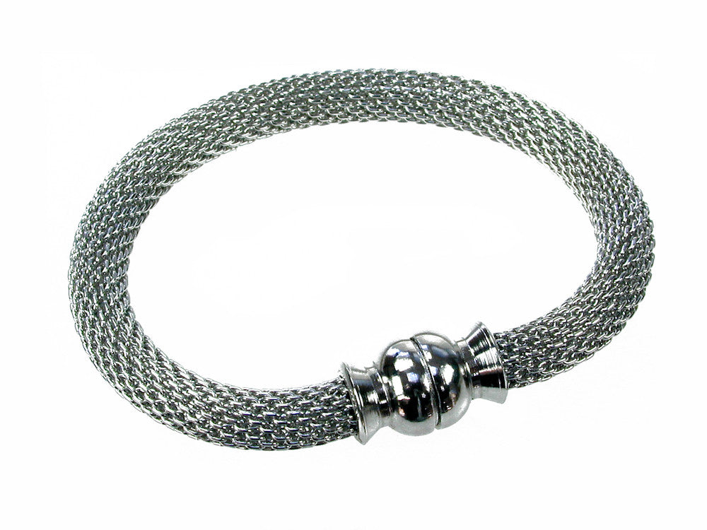 Bracelet - 2 Chic Braided Mesh Magnetic Clasp Silver Gold Tone Metal