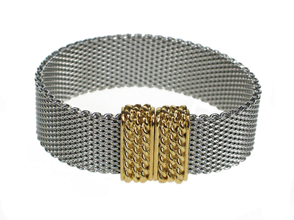 Flat Mesh Bracelet with Magnetic Clasp