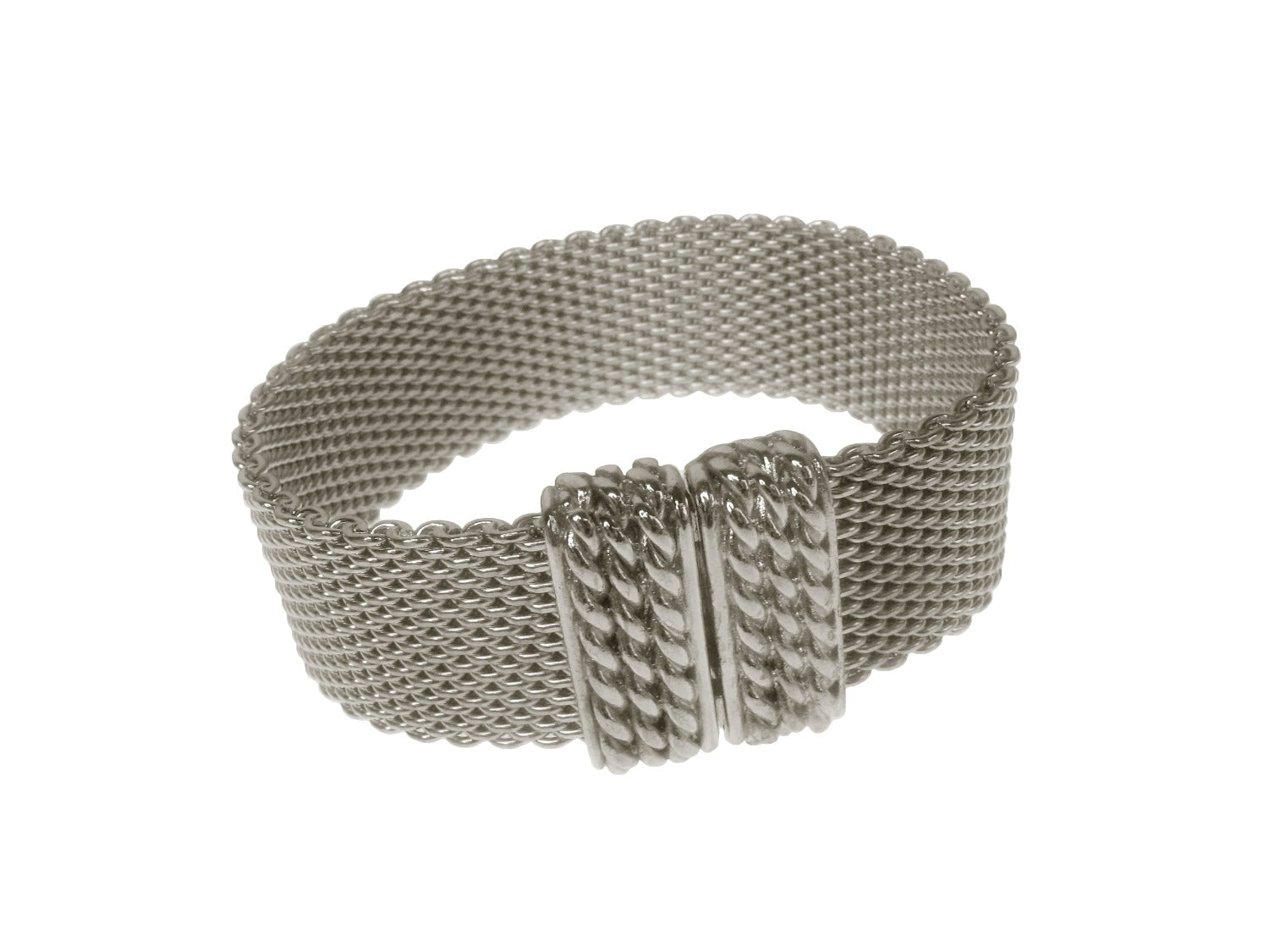 Flat Mesh Bracelet with Square Hook Clasp