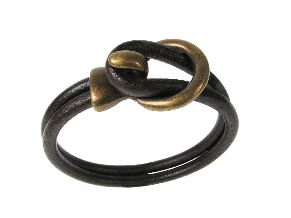 Mens Infinity Leather Bracelet Mens Knot Bracelet Gold 