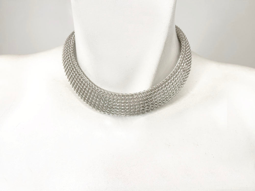 Wire Knit Mesh Choker Necklace