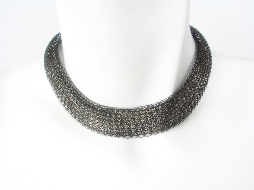 Wire Knit Mesh Choker Necklace